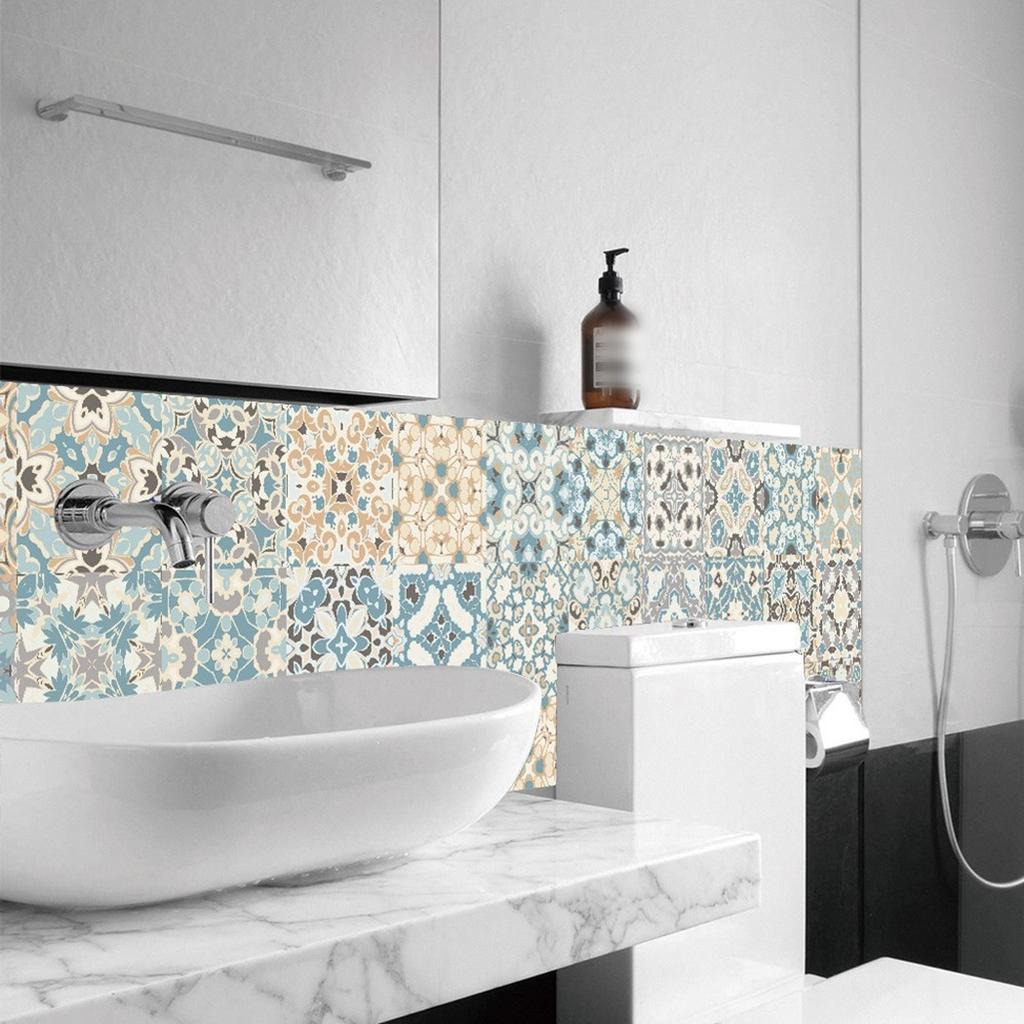 High Quality Tile Wall Stickers Moroccan Style for Kitchen Bathroom Set of 24