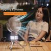 Portable Rechargeable Camping Fan with LED Light and Tripod