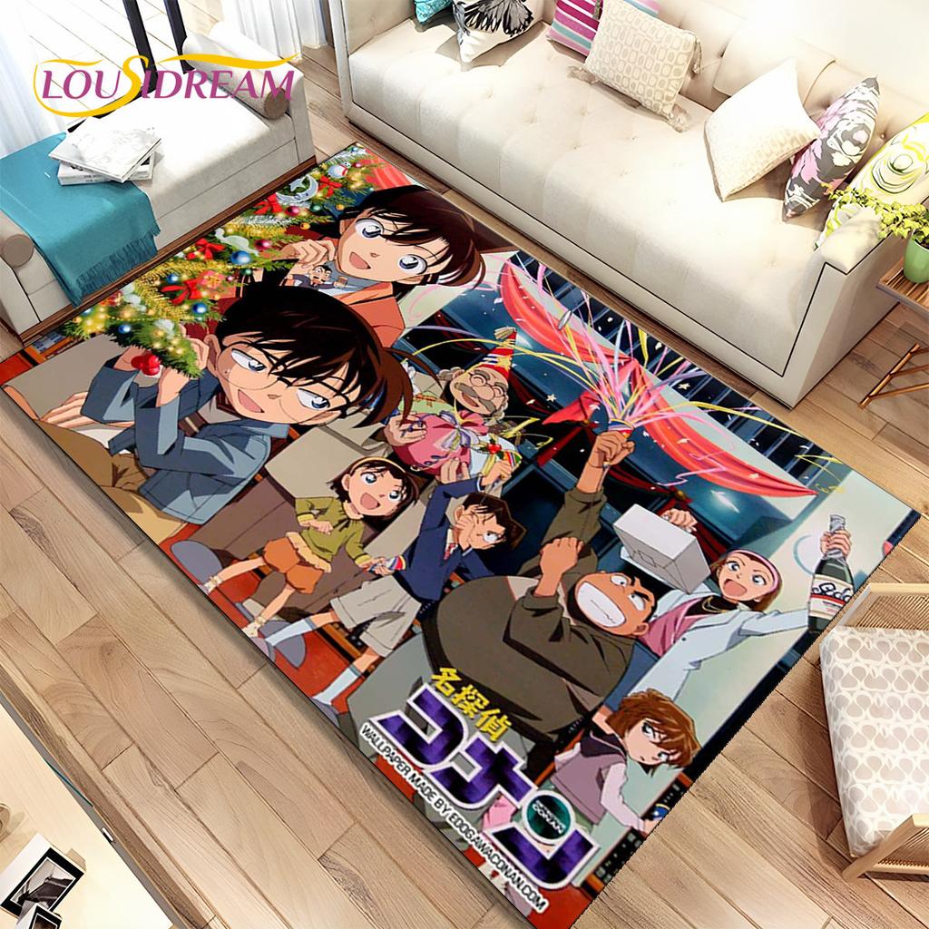 Anime Detektiv Conan Cartoon-Teppich, groß, Teppich für Wohnzimmer, Schlafzimmer, Sofa, Fußmatte, Dekoration, rutschfeste Bodenmatte für Kinder