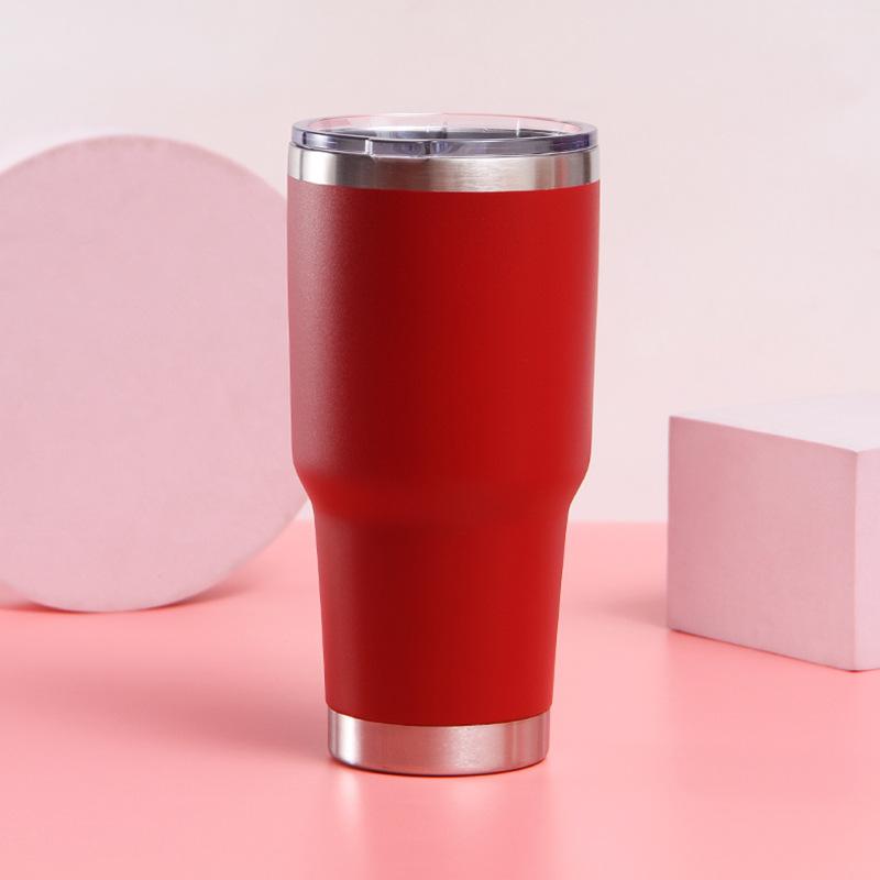 

Stainless Steel Travel Cup Double Layer Vacuum Insulation Keeps Cold Large Portable Beer Stein Ice Cup 300ml красный