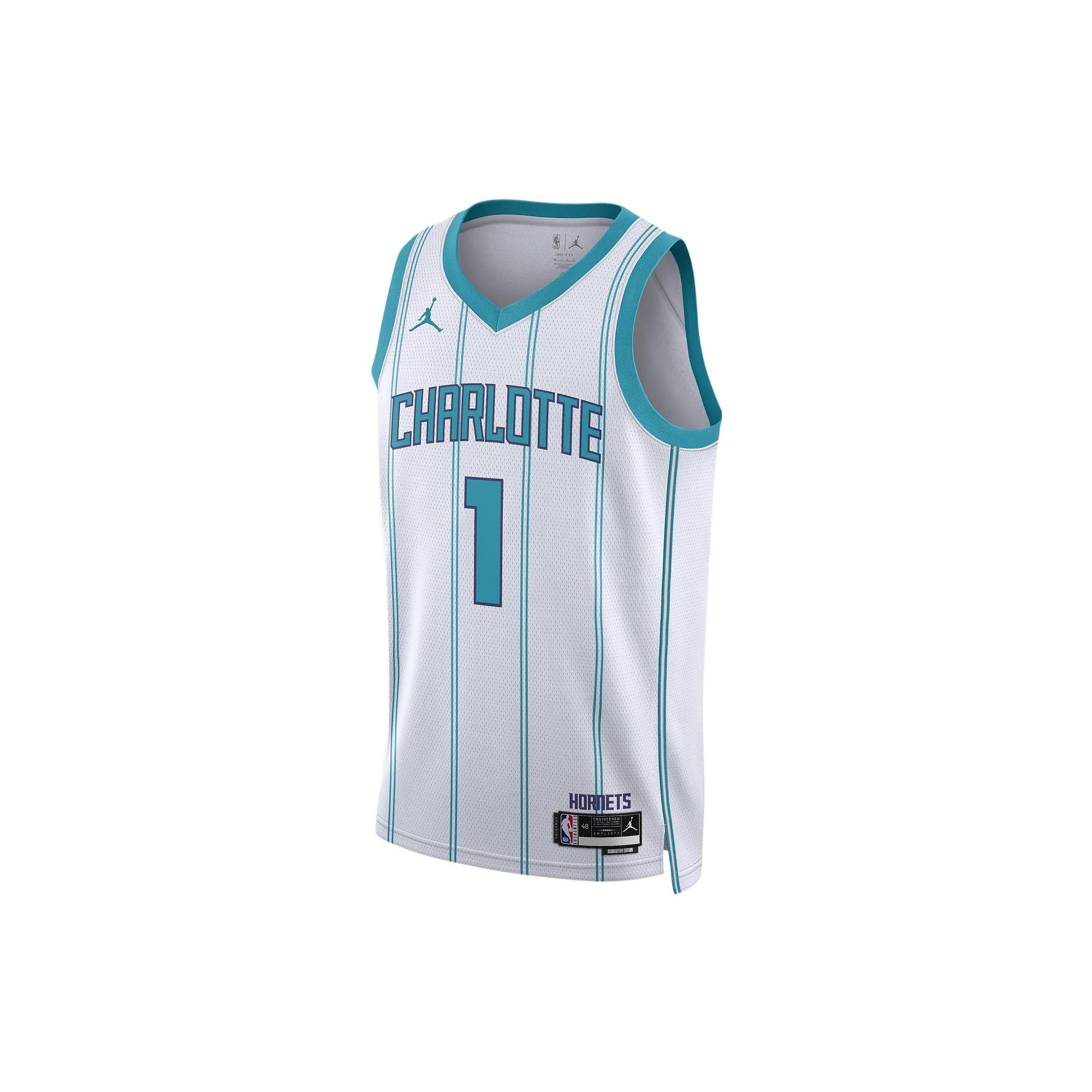 Air Jordan Dri-FIT NBA Charlotte Hornets Lamelo Ball Association Edition 2022/23 Swingman Jersey Men s DN2071-100 XXL