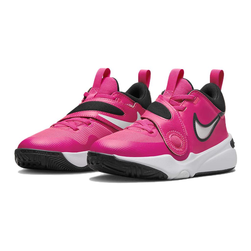 Nike Team Hustle D 11 Slip Resistant Cushioning Abrasion Resistant Low top Basketball Shoes Pink Black White Unisex DV8996-601