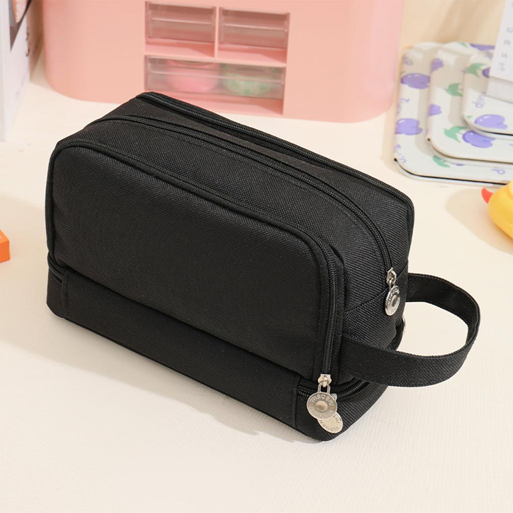 Large Capacity Pencil Pen Pouch Lightweight Multi-pocket Pencil Pouch with Portable Handle