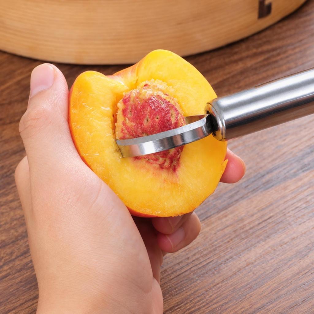 Stainless Steel Fruit Pitting Tool Sturdy Peach Dishwasher Safe