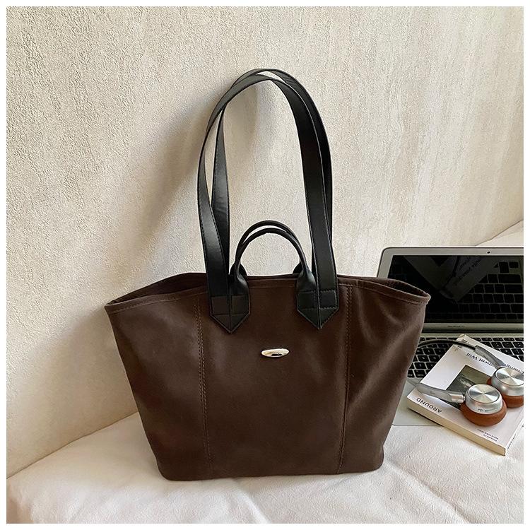 Large Capacity Simple Tote Large Bag Women's New Casual Texture Commuter Bag Student Shoulder Bag for Class