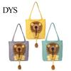 Cat Carrier for Vet Visits Canvas Purse, Plush Lion Pet Tote with Head Breathable Purse Hole, Safety Buckle, Foldable Shoulder Bag Carrying Cats Small