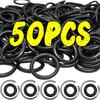 5/50Pcs O Ring Rubber Sealing Washer Black Gasket Oil Resistant High Temperature Ring with Spring Clip Wrench Component Tools