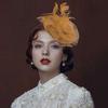 British Styles Women's Fascinator Beautiful Linen Brida Headwears Delicate Hat Adornment For Stylish Appearance