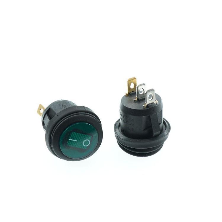 23MM Waterproof Round Power Switch with Light, Two-Position KCD6, 20mm Hole Diameter.