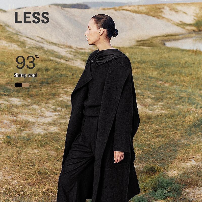 LESS 2025 Winter Double-Sided Long Wool Coat
