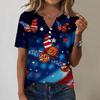 Women's Fashionable Casual Independence Day Print Blouse