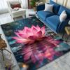 Pink Lotus Flower with Sparkling Glow Patterned Carpet, Suitable As a Non Slip Play Mat for the Living Room and Bedroom Sofa