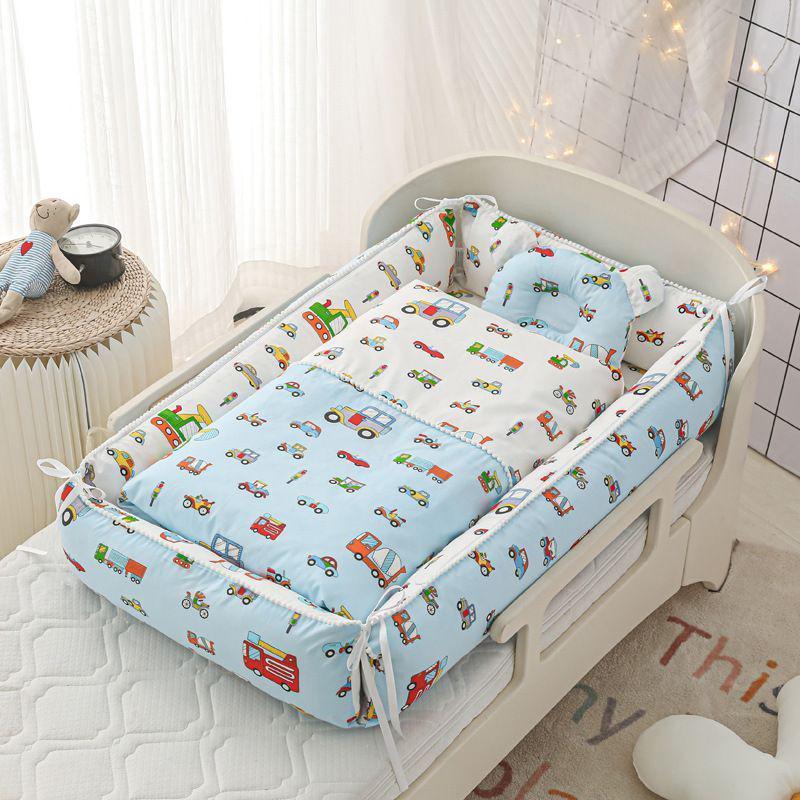 Foldable Portable Baby Crib: Anti-Pressure, Anti-Startle Pure Cotton Sleeping Bed