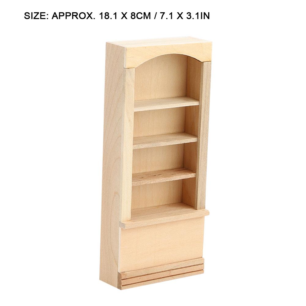 1:12 Doll House Wooden Bookcase Model for Dolls DIY Dollhouse Furniture AccessoryBookcase
