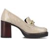 Women's Y4150 Beige Wide Slip-ons