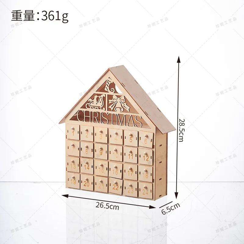 Beliebte Weihnachtsdekorationen Weihnachtsmann Haus Beleuchtung Tisch Heimdekorationen Weihnachten Holz Kalender Häuser