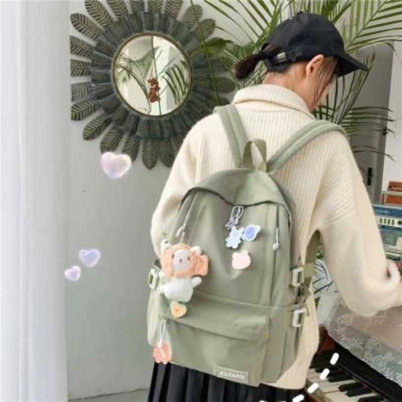 Schoolbag New Harajuku School Bag Student Large Capacity Niche Fresh Trend Backpack Tooling Wind Hunt Simple Backpack