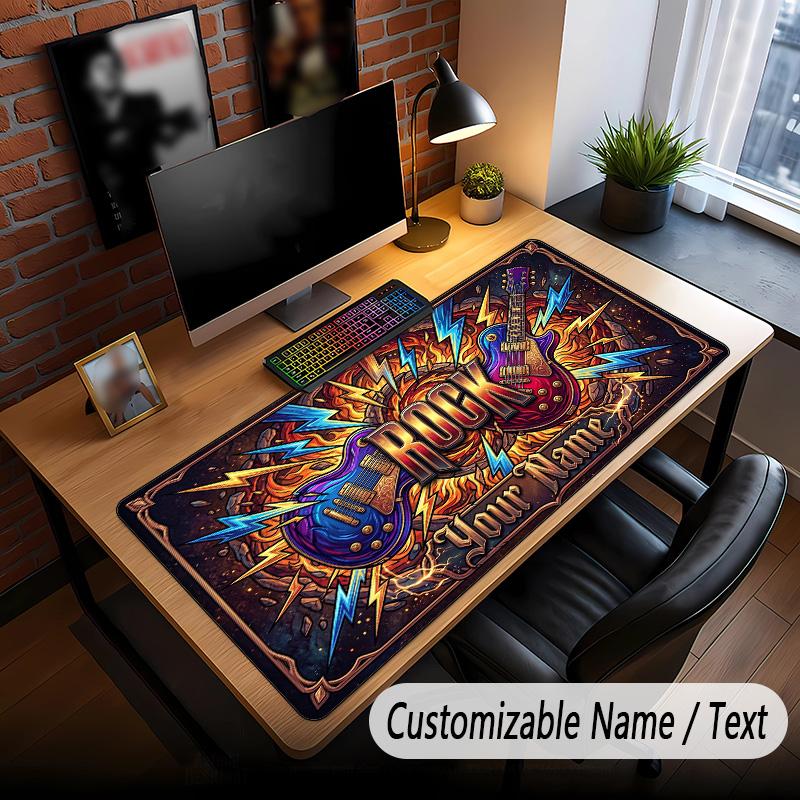 Tastatură Personalizată cu Tematică Muzică Chitară Personalizată Cu Nume Text Covoraș de Birou Personalizat Pentru Birou Decor Acasă