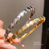 No Ip Stainless Steel Geometric Hexagon Bangle For Women With Elegant Finish For Daily Wear
