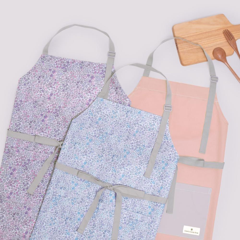 COLORFUL CANDY STYLE Kids Apron 3-Piece Set (150-170cm) - Includes Bag & Triangle Bandana