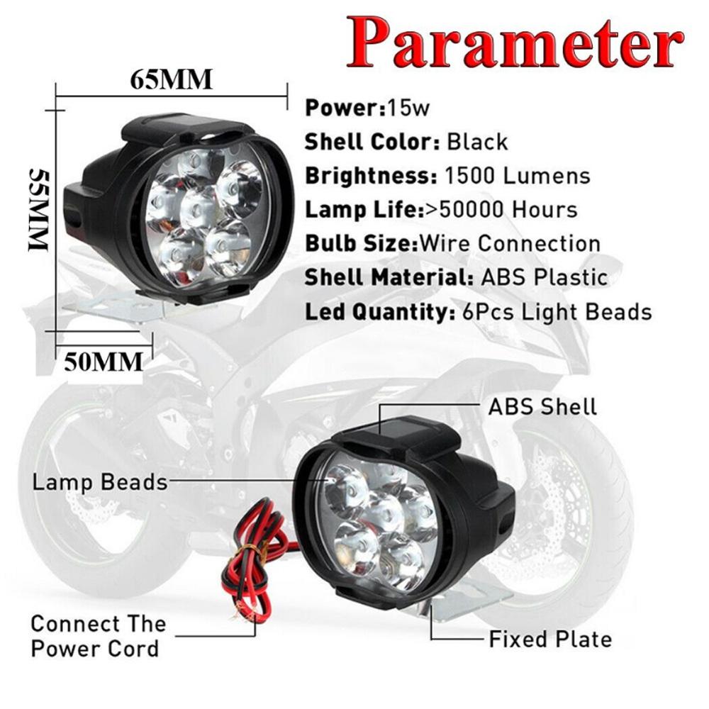 2pcs 15W 12V 6LED Headlight Headlamp Bulb Fog Light For Motorcycle Car E-bike 2pcs 15W 12V 6LED Headlight Headlamp Bulb Fog Light For Motorcycle Car E-bike