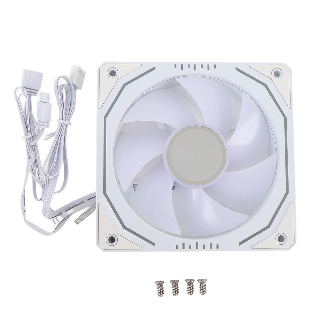 CPU-kjølevifte 120mm 3-pinners ARGB PWM-kontroll 800 til 1800RPM LED-lys Datamaskinkjølevifte for