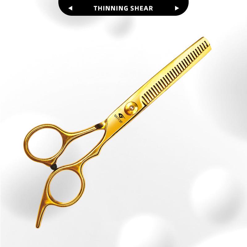 Gold Cap Stainless Steel Hair Cutting & Thinning Scissors for Professional Stylists