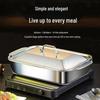 Rectangular Stainless Steel Grilling Pan with Lid for Fish & Crayfish, Induction Compatible, Deep Design