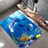 Underwater Dolphins and Colorful Corals Carpet Yoga Living Room Room Decor Children's Crawling Mat Doormat Area Rug