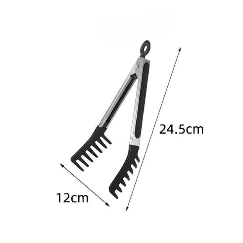 Stainless Steel Noodle Tongs Non-slip Handle Heat-resistant Chuck Easy To Store Multi-functional Food Tongs