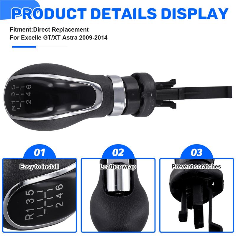 A58X-Car 6 Speed Gear Shift Knob Manual Transmission Shift Head Handball For Opel Astra Buick Excelle GT/XT 2009-2014