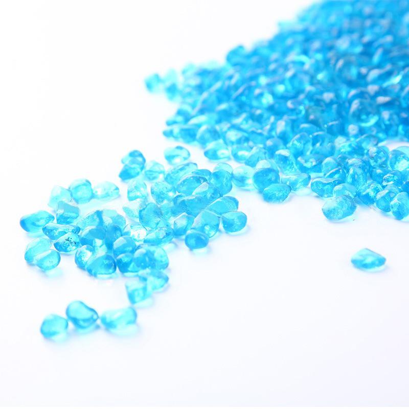 Blue Crystal Glass Beads - 500G Decorative Sand for Fish Tank Landscaping