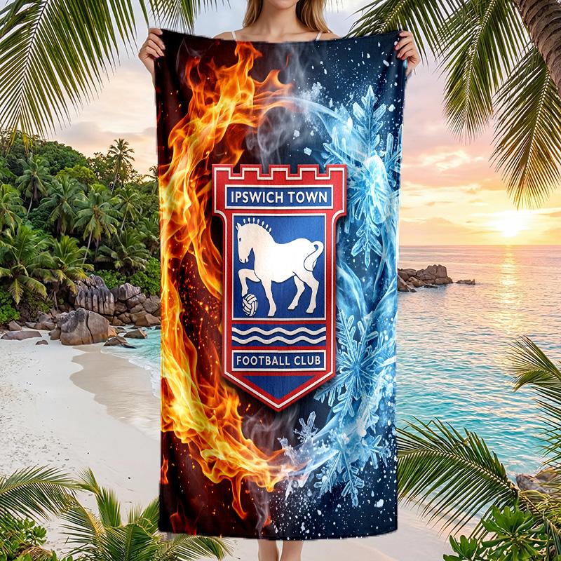 Ipswich Town Fußball Strandtuch Weiches Mikrofaser-Sommertuch Schnelltrocknendes Saugfähiges Handtuch für Strand Schwimmbad Reisen