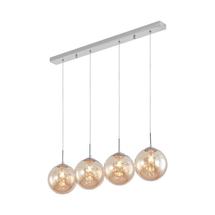 Suspension décorative 4xG9 10W – Design métal Ambre