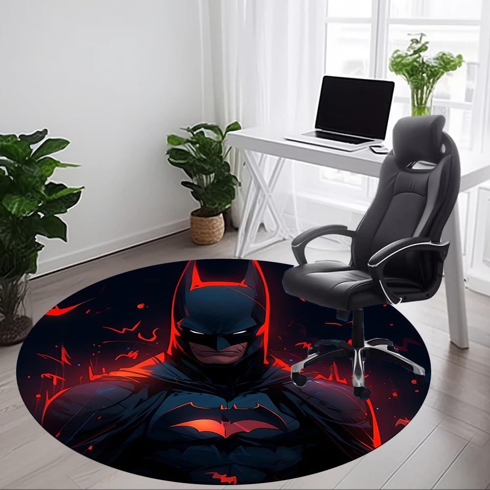 1pc Batman Office Round Area Rug, Under Office Chairs Bedroom Living Room Home Decor, Room Deco, Available in Various Sizes