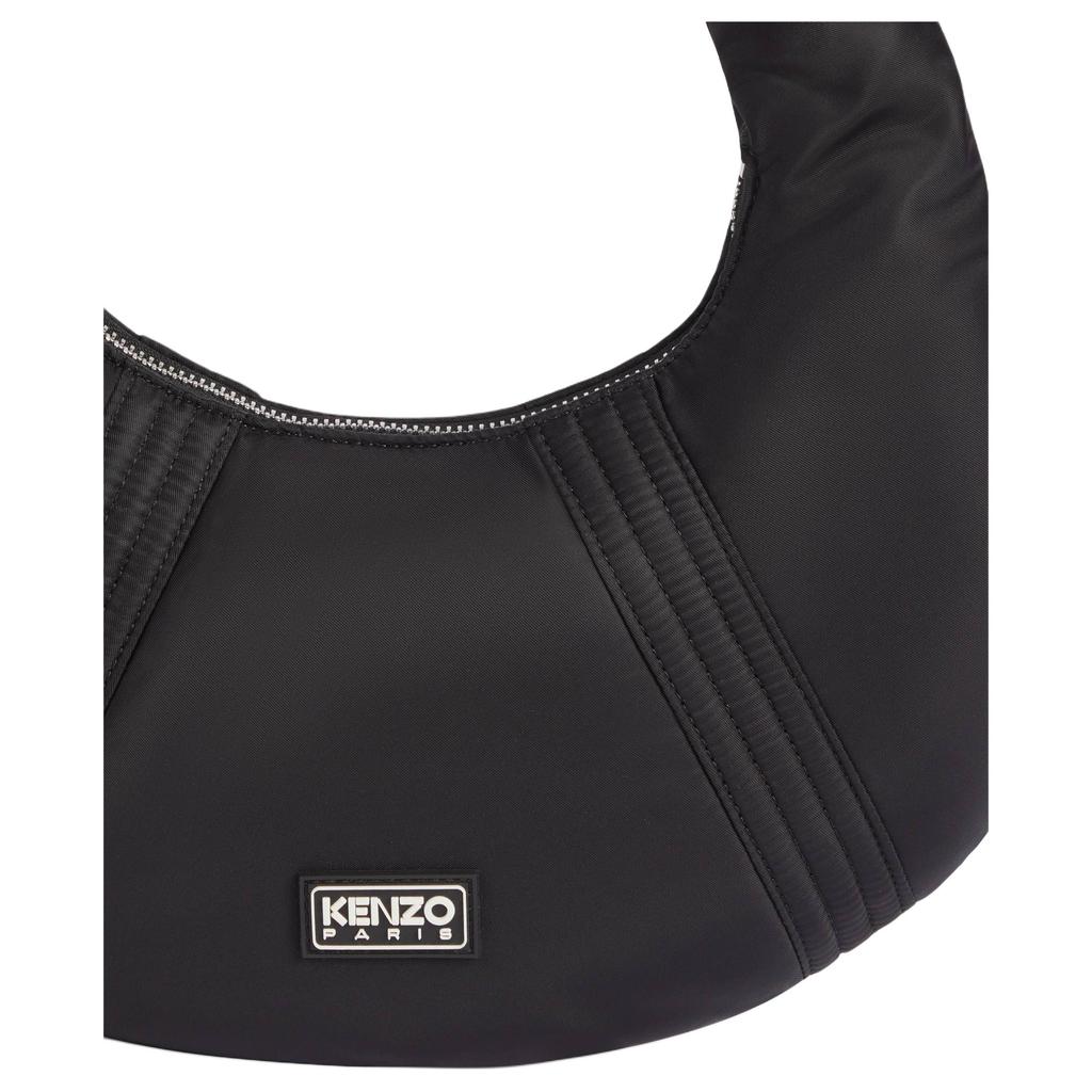 Kenzo Logo Zipper Nylon Tote Shoulder Bag Women Bags Black FE62SA705F01