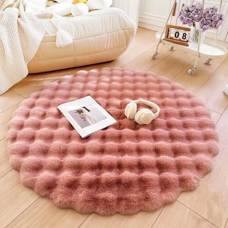 Yuanzu Cream Style Plush Round Mat