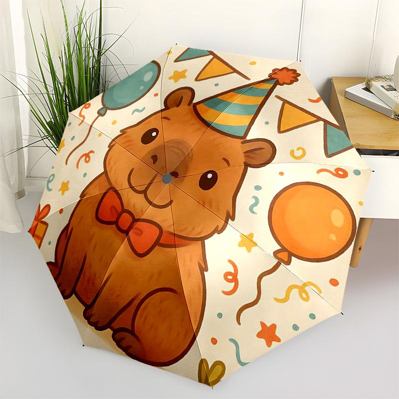 

Capybara Themed Travel Umbrella-8 Ribs Automatic Opening and Closing, Portable Folding Design, Compact and Stylish Umbrella Suitable for Out