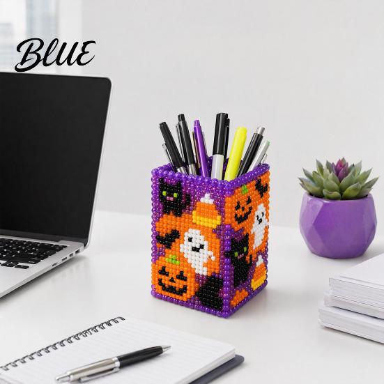Educational Craft Supplies Bead Embroidery Kit DIY Pen Holder 3D Beaded Tiny Pencil Fine Motor