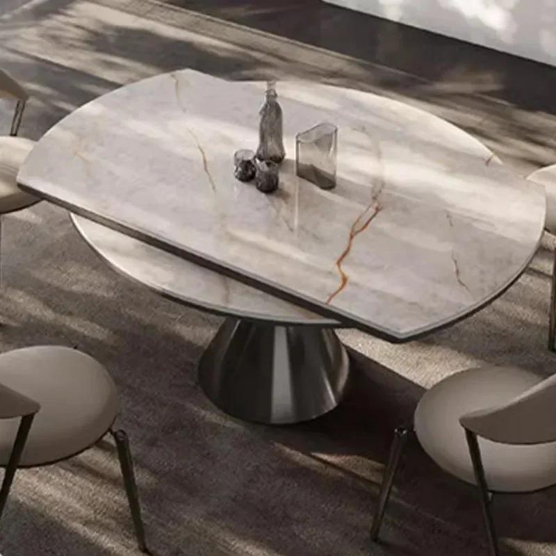 Runder Marmor-Esstisch Nordic Beauty Bequemer Wohnzimmer-Esstisch Minimalistisches Design  Jantar Küchenmöbel