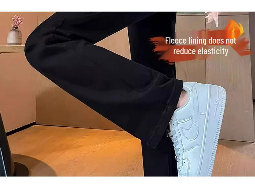 Women's Black High-Waist Slimming Straight-Leg Jeans - 2025 Spring/Autumn Petite Style