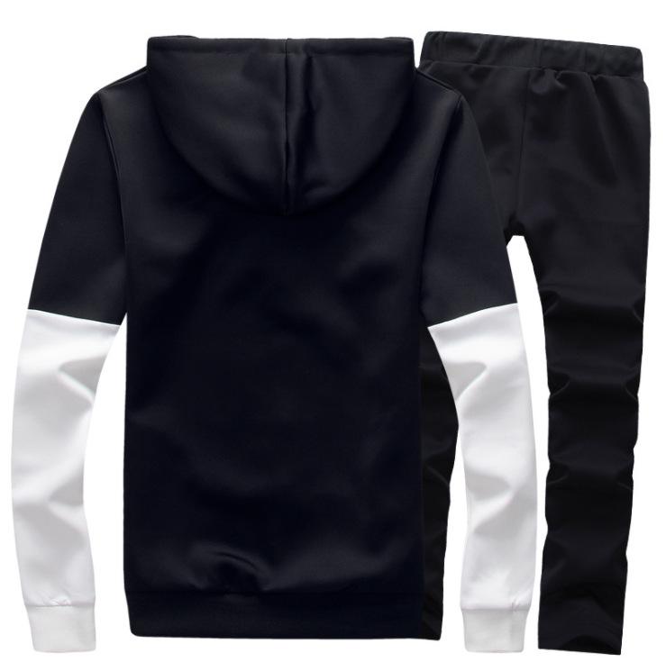 Men's 2025 Spring Korean Slim Fit Cardigan & Hoodie Sweatpants Set with Letter Accents