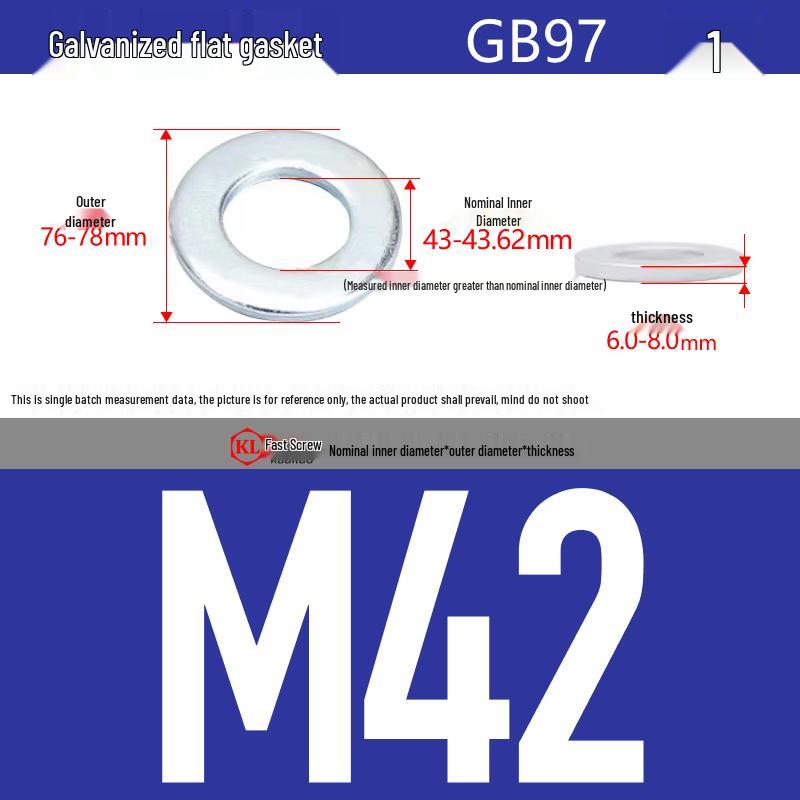 Galvanized Hex Nuts, Flat Washers, Spring Washers in M2-M48, Blue and White Zinc Coated