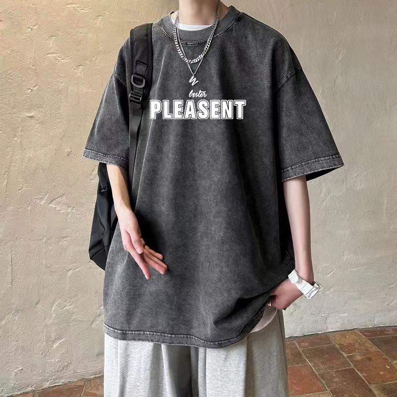 Men's Loose-Fit Vintage Washed Distressed T-Shirt