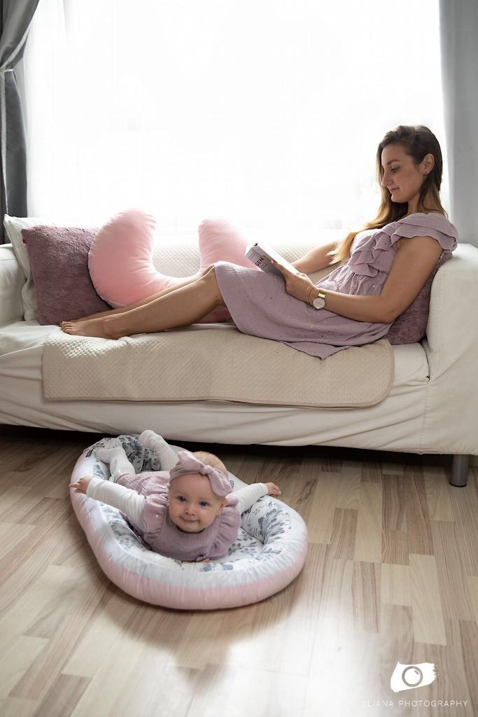 Bellochi Baby Nest Pod Baby Sleep Pod para recién nacido - 100% algodón - Certificado Oeko-TEX - 90x60x12cm - con bordes protectores - aurora