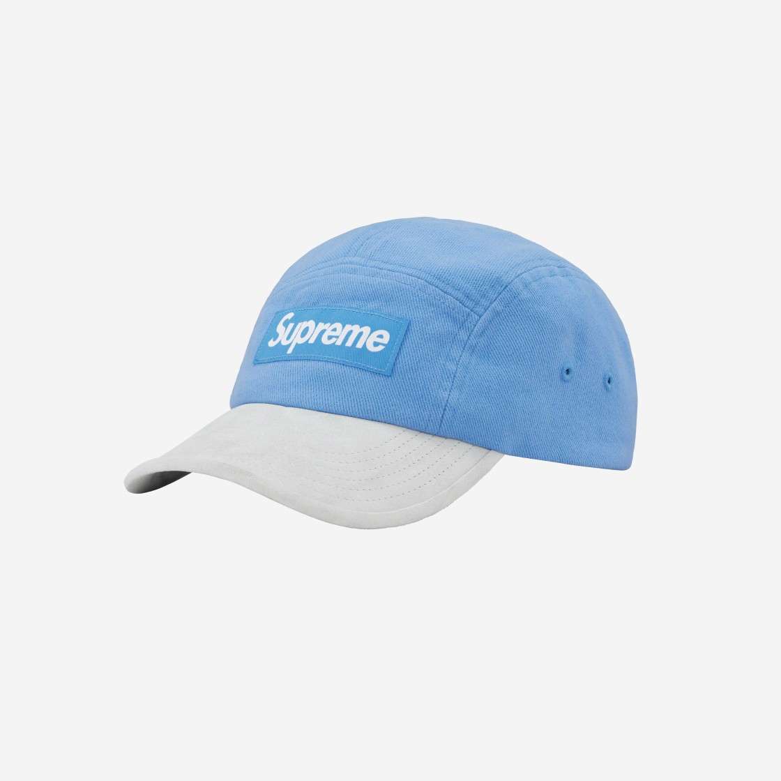 

Кепка Supreme Suede Visor Camp Голубая 23SS -