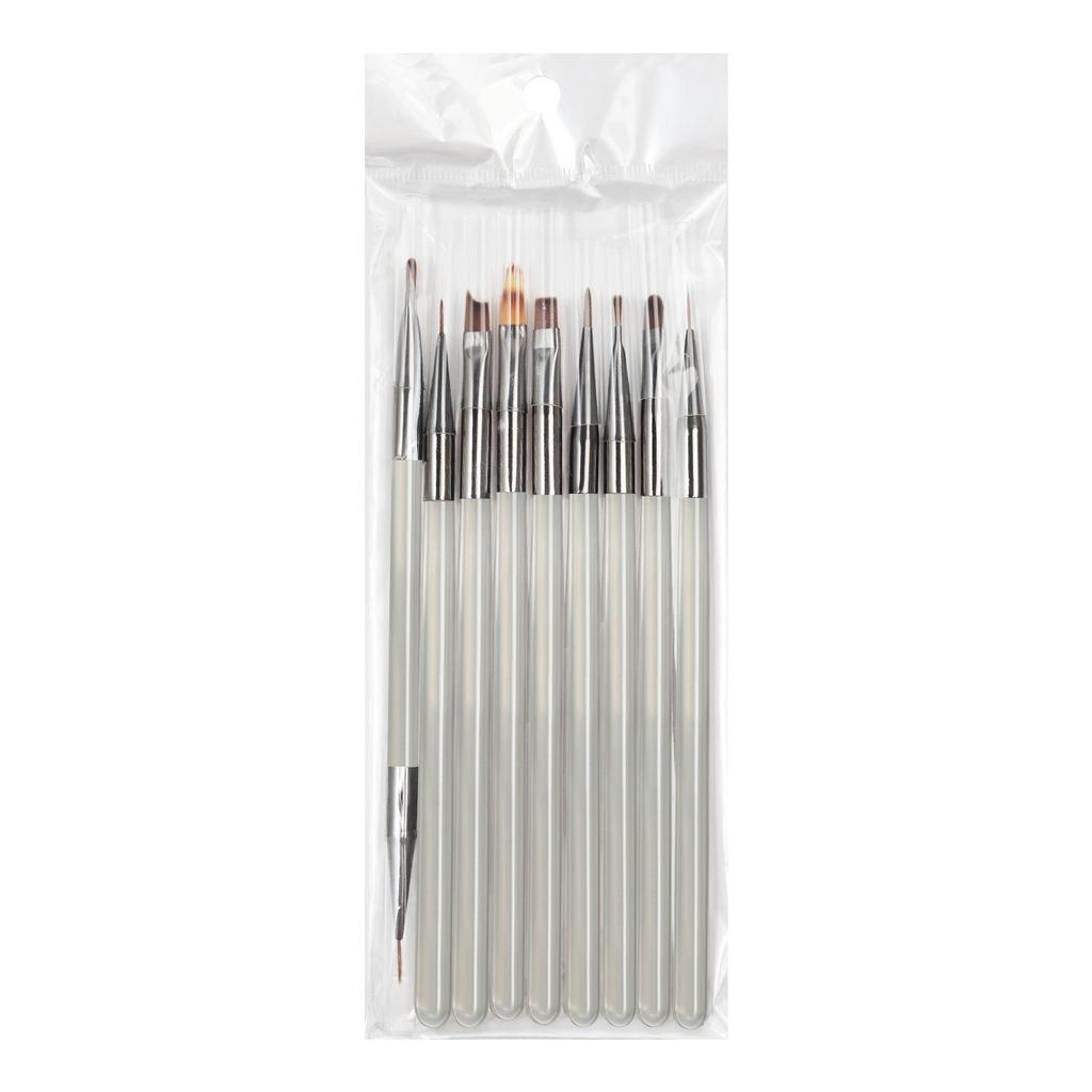 Japanese 9-Piece Nail Art Brush Set for Color, Liner, Blending, Flower, and Gradient Designs