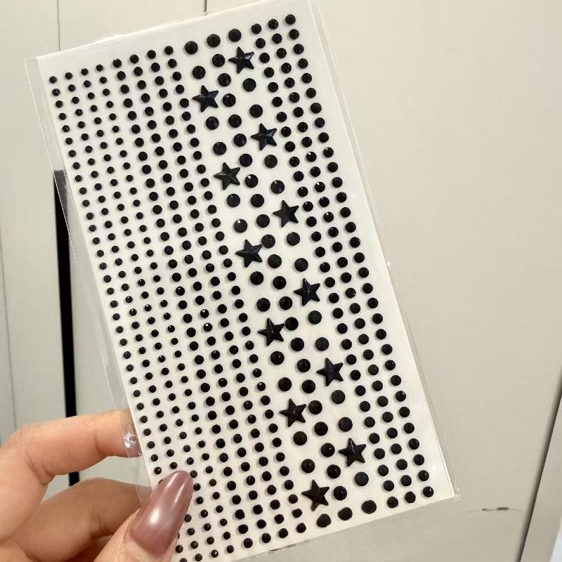 Vackra Glänsande Kristall Strass Pärla Stjärna 3D Klistermärken Scrapbok Telefonfodral DIY Dekorationer Dansuppvisning Smink Ansiktsklistermärken