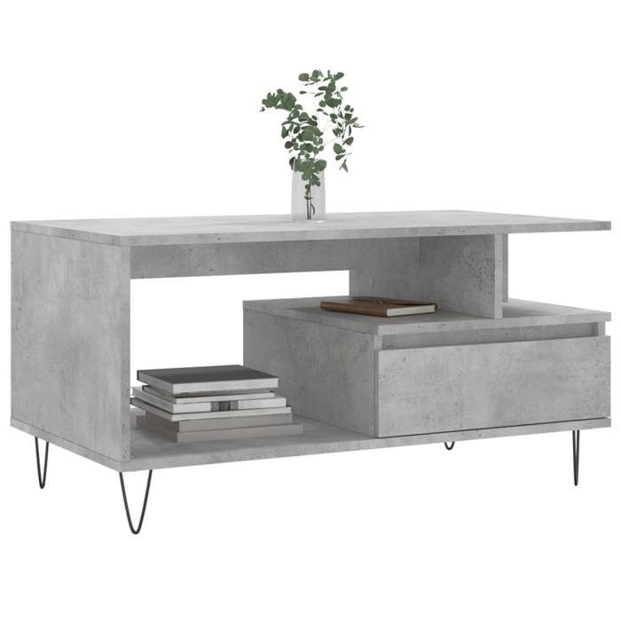 VidaXL Table basse Gris béton 90x49x45 cm Bois d'ingénierie 831024