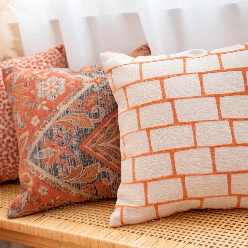 45x45cm Luxury Moroccan Cushion Cover Bohemian Floral Jacquard Pillow Case Woven Decorative Pillows for Sofa Bed Home Decor Case